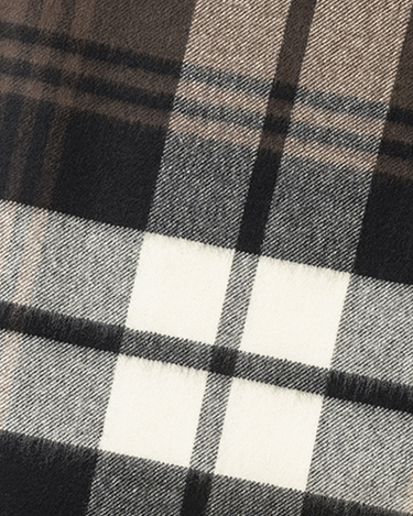 Joshua Ellis - Primary Check Hand Cut Tassel Hem Stole Black